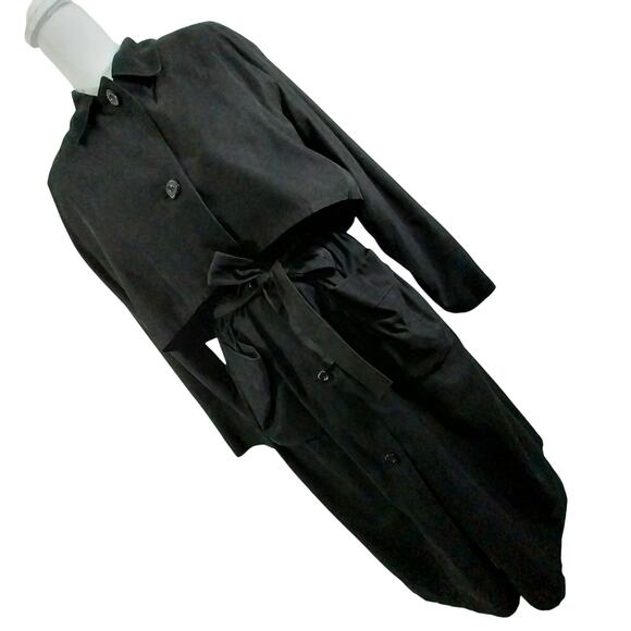 LONDON FOG! RICH BLACK MEGA DETAILED CLASSIC TRENCH COAT, OVERCOAT! SZ 12R - Picture 15 of 15